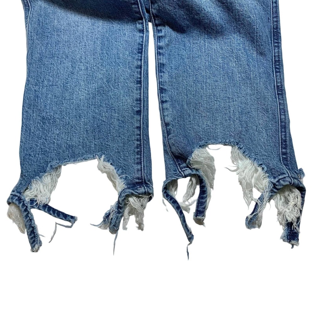 7 For All Mankind | Women | Distressed Hem High Rise Cropped Straight Jeans | 30 - Picture 11 of 14